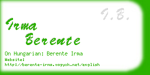 irma berente business card